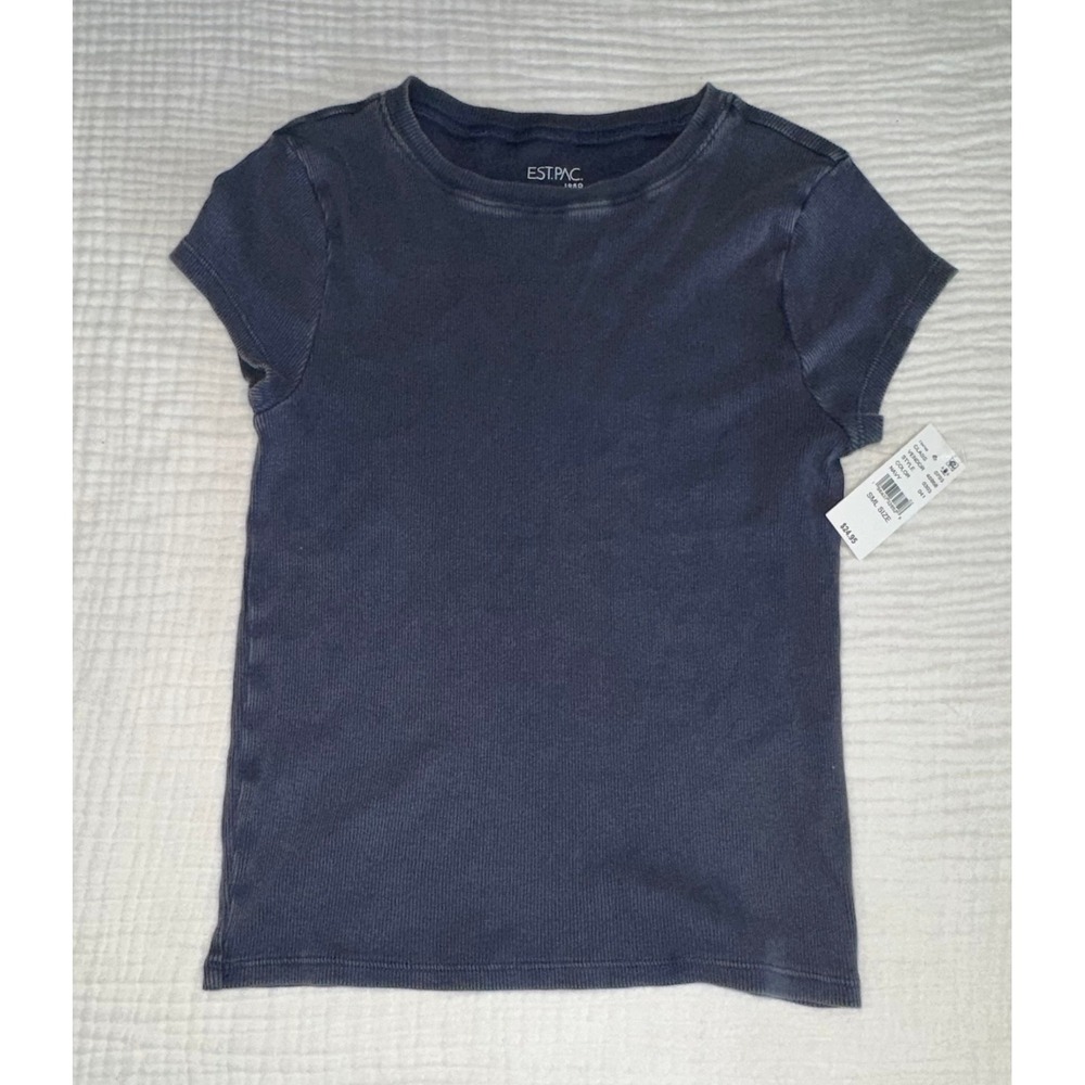 PacSun EST. PAC. 1980 Ribbed Crew Neck Short Sleeve Tee T-Shirt -‎ Women's